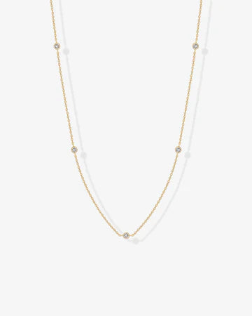 Simulated Diamond Station Necklace
