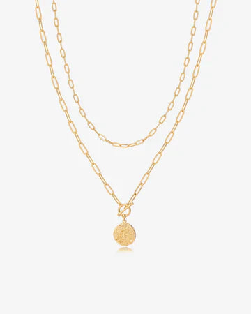 Layered Pendant Paperclip Necklace